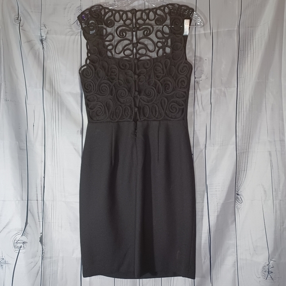 Laundry By Shelli Segal Button Lace Back Black Sleeveless Dress - Picture 6 of 9